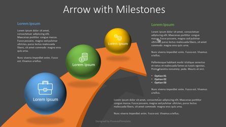 Arrow with 3 Milestones, Slide 2, 07810, Infographics — PoweredTemplate.com