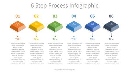 6 Step Process Infographic, Gratis Google Presentaties-thema, 07857, Infographics — PoweredTemplate.com