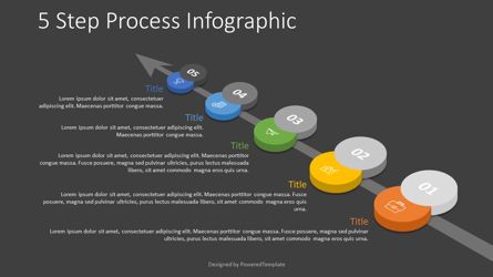 5 Step Process Roadmap, Deslizar 2, 07860, Diagramas de Processo — PoweredTemplate.com