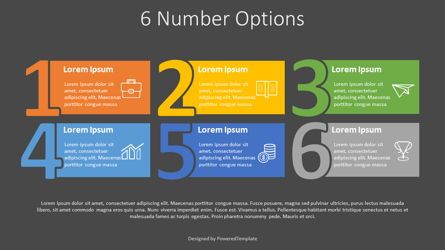 6 Number Options Infographic, Grátis Tema do Google Slides, 07871, Diagramas de Etapas — PoweredTemplate.com