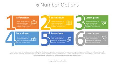 6 Number Options Infographic, Deslizar 2, 07871, Diagramas de Etapas — PoweredTemplate.com