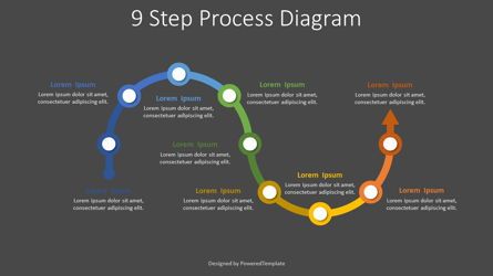 9 Step Process Diagram, Slide 2, 07880, Diagrammi di Processo — PoweredTemplate.com