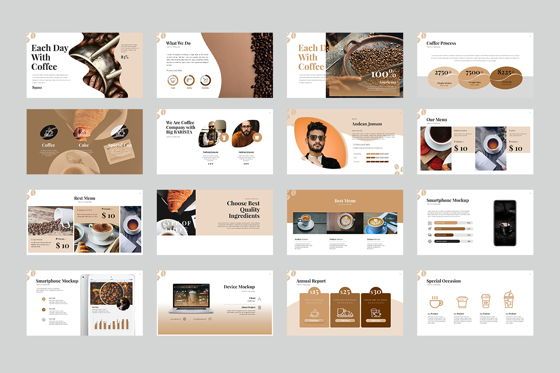 Business Coffee GoogleSlide, Slide 3, 07899, Modelli di lavoro — PoweredTemplate.com