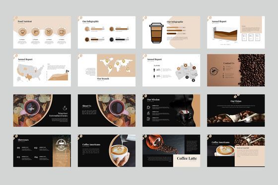 Business Coffee GoogleSlide, Slide 4, 07899, Modelli di lavoro — PoweredTemplate.com
