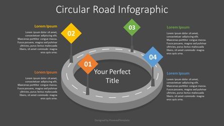Circular Road Infographic, Deslizar 2, 07916, Diagramas de Processo — PoweredTemplate.com