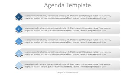 5 Items Agenda Slide, 07926, Caselle di Testo — PoweredTemplate.com
