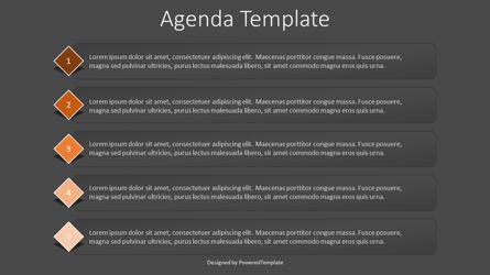 5 Items Agenda Slide, スライド 2, 07926, テキストボックス — PoweredTemplate.com