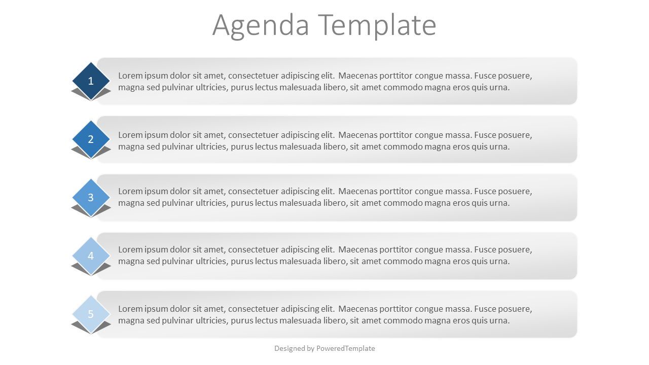 5 Items Agenda Slide Free Presentation Template For Google Slides And Powerpoint