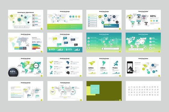 World Map Keynote Templates, Slide 3, 07936, Business Models — PoweredTemplate.com