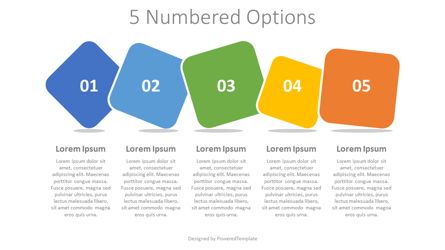 5 Colored Numbered Options, 무료 Google 슬라이드 테마, 07938, 인포메이션 그래픽 — PoweredTemplate.com