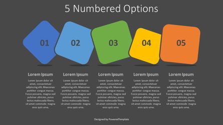 5 Colored Numbered Options, Deslizar 2, 07938, Infográficos — PoweredTemplate.com
