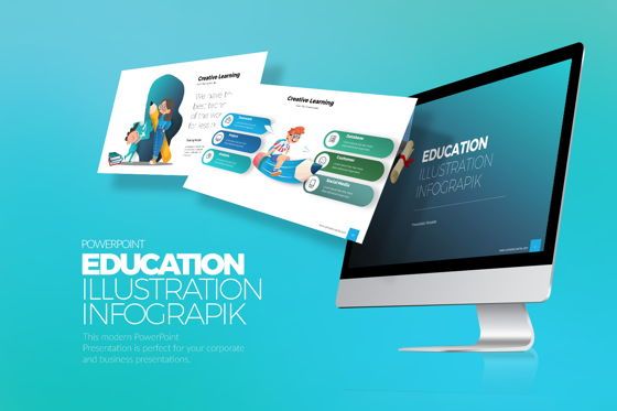Education Infographic PowerPoint, 07953, Modelli di lavoro — PoweredTemplate.com