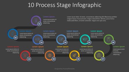 10 Process Stage Diagram, Slide 2, 07965, Process Diagrams — PoweredTemplate.com