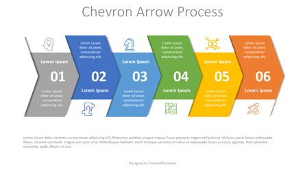 Chevron Arrow Process Diagram, Slide 2, 07977, Process Diagrams — PoweredTemplate.com