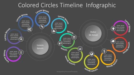 Colored Circles Timeline Infographic, Slide 2, 08054, Diagrammi di Processo — PoweredTemplate.com