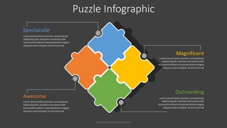 4 Puzzle Pieces Infographic, Dia 2, 08062, Infographics — PoweredTemplate.com