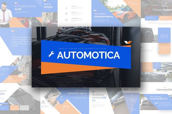Automotica Powerpoint Presentation, PowerPoint Template, 08085, Business Models — PoweredTemplate.com