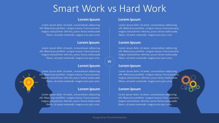 Smart Work vs Hard Work, Gratuit Theme Google Slides, 08089, Infographies — PoweredTemplate.com