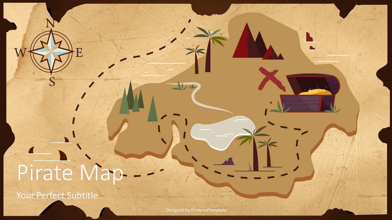 Pirate Map Cover Slide Free Presentation Template for Google Slides