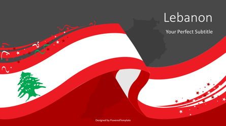Lebanon Festive State Flag, Dia 2, 08104, Presentatie Templates — PoweredTemplate.com