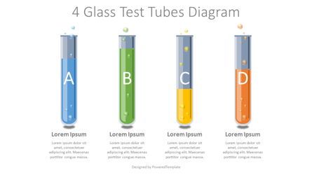 4 Glass Test Tubes Diagram, スライド 2, 08105, 教育＆トレーニング — PoweredTemplate.com