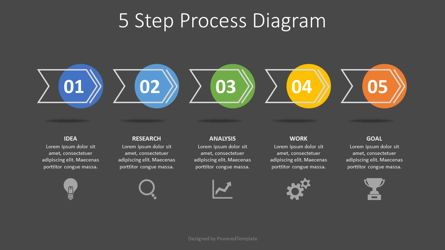 5 Step Arrow Process Diagram, Slide 2, 08131, Diagrammi di Flusso — PoweredTemplate.com