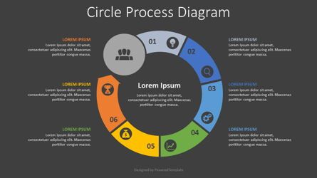 Circle Process Diagram, Deslizar 2, 08140, Diagramas de Processo — PoweredTemplate.com