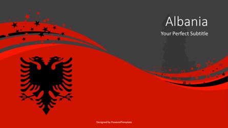 Albania State Flag Cover Slide, Slide 2, 08143, Modelli Presentazione — PoweredTemplate.com