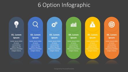 6 Option Infographic, Gratis Google Presentaties-thema, 08178, Infographics — PoweredTemplate.com