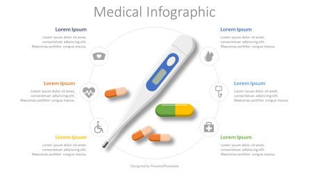 Thermometer and Tablets Medical Infographic, 슬라이드 2, 08185, 인포메이션 그래픽 — PoweredTemplate.com