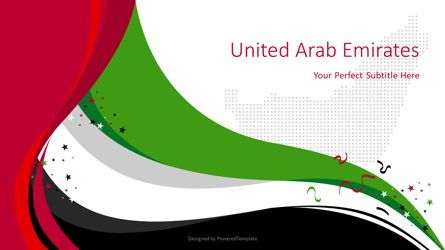 United Arab Emirates Festive State Flag, 無料 Googleスライドのテーマ, 08189, プレゼンテーションテンプレート — PoweredTemplate.com