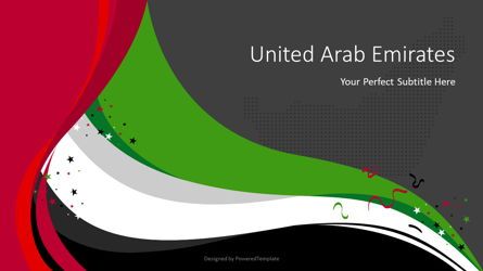 United Arab Emirates Festive State Flag, Deslizar 2, 08189, Modelos de Apresentação — PoweredTemplate.com