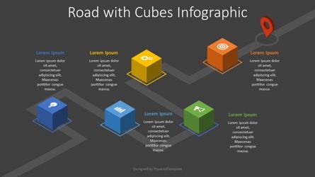 Roadmap with Cubes Infographic, Deslizar 2, 08205, Diagramas de Etapas — PoweredTemplate.com