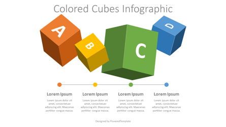 4 Colored Cubes Infographic, Gratis Tema Google Slides, 08213, Bagan dan Diagram Pendidikan — PoweredTemplate.com