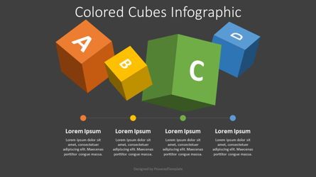 4 Colored Cubes Infographic, Diapositiva 2, 08213, Diagramas y gráficos educativos — PoweredTemplate.com