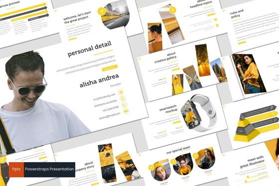 Powerstraps - PowerPoint Template, PowerPoint Template, 08218, Presentation Templates — PoweredTemplate.com