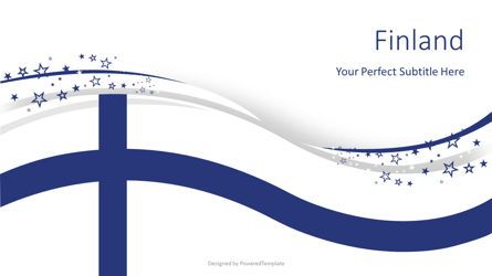 Finland Festive State Flag, 08234, Plantillas de presentación — PoweredTemplate.com