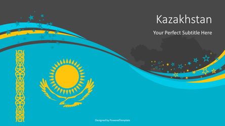 Kazakhstan Festive State Flag, Folie 2, 08244, Präsentationsvorlagen — PoweredTemplate.com