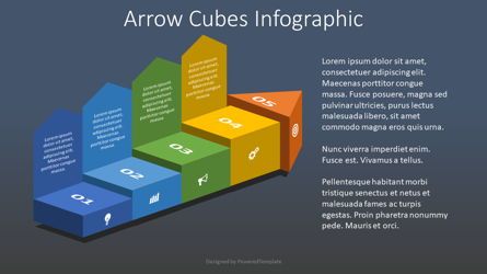 Arrow Cubes Infographic, Deslizar 2, 08248, Infográficos — PoweredTemplate.com