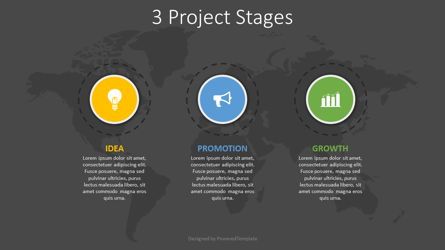 3 Project Stages Diagram, 幻灯片 2, 08251, 信息图 — PoweredTemplate.com