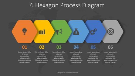 6 Hexagon Process Diagram, スライド 2, 08263, インフォグラフィック — PoweredTemplate.com