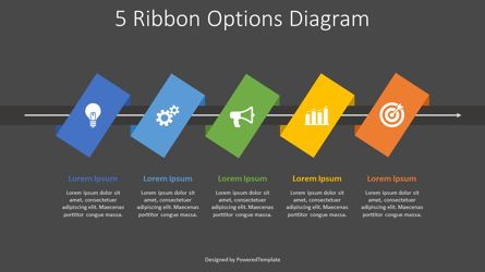 5 Ribbon Options Process Diagram, Diapositive 2, 08280, Schémas de procédés — PoweredTemplate.com