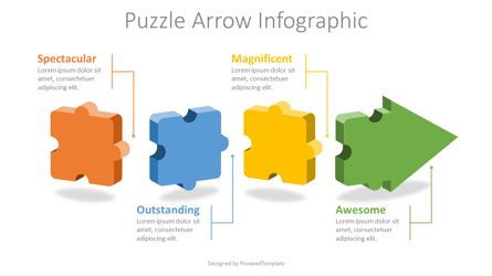Puzzle Arrow Infographic, Dia 2, 08290, Infographics — PoweredTemplate.com
