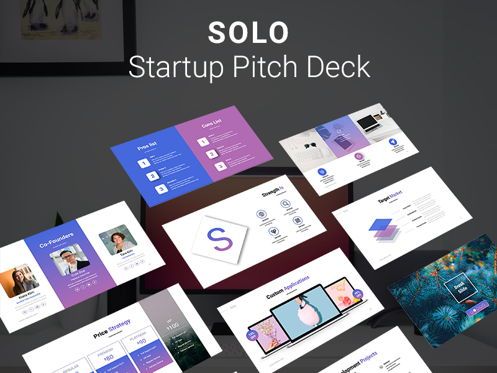 SOLO Startup Pitch Deck Template KEYNOTE, Plantilla de Keynote, 08295, Plantillas de presentación — PoweredTemplate.com