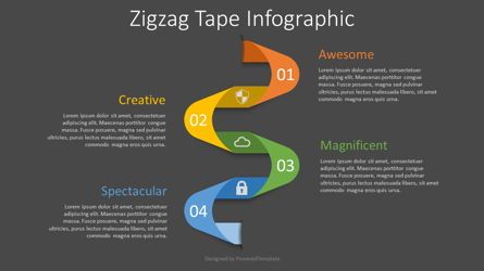 Zigzag Tape Infographic, Diapositiva 2, 08299, Diagramas de proceso — PoweredTemplate.com
