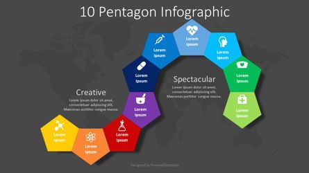 10 Pentagon Infographic, スライド 2, 08304, インフォグラフィック — PoweredTemplate.com