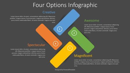 Four Color Options Infographic, スライド 2, 08308, インフォグラフィック — PoweredTemplate.com