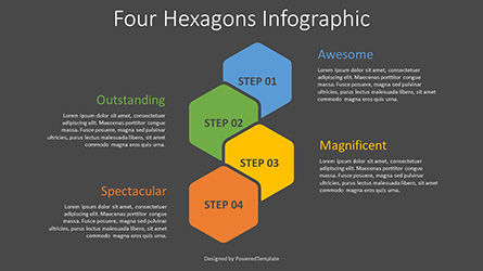 Four Hexagons Infographic, Slide 2, 08310, Infographics — PoweredTemplate.com