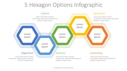 5 Hexagon Options Infographic, Slide 2, 08320, Shapes — PoweredTemplate.com