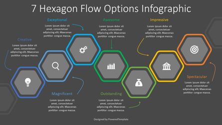 7 Hexagon Flow Options Infographic, Deslizar 2, 08331, Infográficos — PoweredTemplate.com